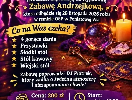 Zabawa Andrzejkowa w Poniatowej Wsi – zapisy do 10 listopada