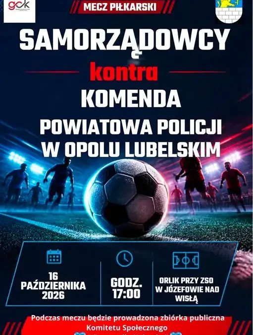 Mecz piłkarski Samorządowcy kontra Policja w Józefowie nad Wisłą