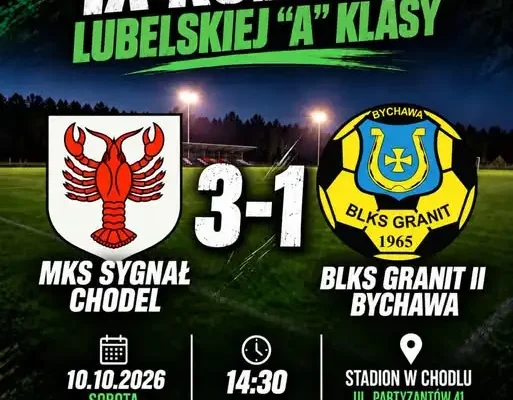 Sygnał Czemierniki wygrywa 3:1 z Granitem II Bychawa w IX kolejce A Klasy