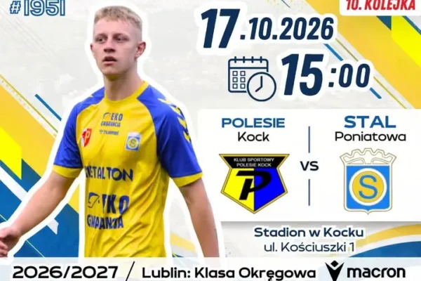 Stal Poniatowa przed wyjazdowym meczem z wiceliderem z Kocka