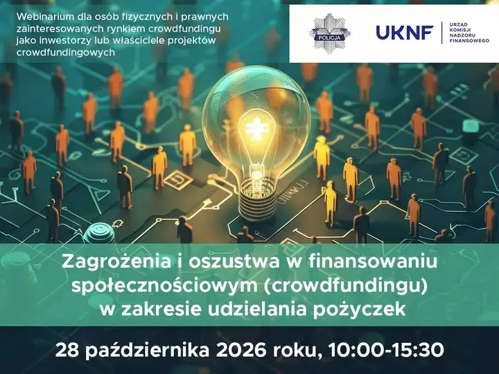 KNF i Policja ostrzegają przed oszustwami w crowdfundingu – bezpłatne webinarium