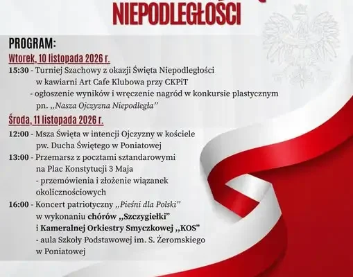Poniatowa zaprasza na obchody Narodowego Święta Niepodległości 2026