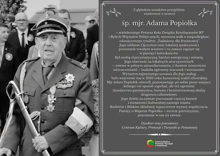 Poniatowa żegna majora Adama Popiołka – wzór patriotyzmu i honoru