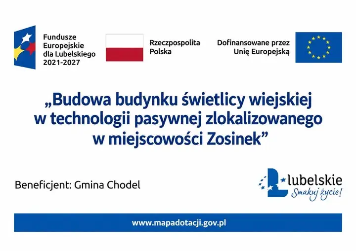 Nowa świetlica pasywna w Zosinku – ekologia i integracja w gminie Chodel