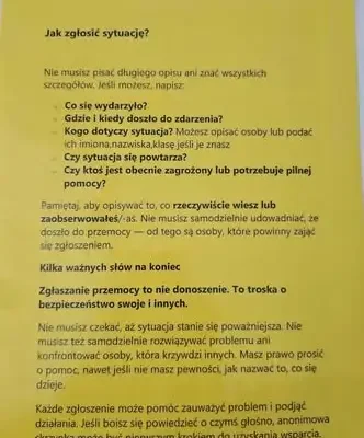 Anonimowa skrzynka na zgłoszenia przemocy rówieśniczej w szkole