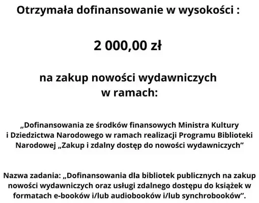 Józefów nad Wisłą: biblioteka otrzymała 2 tys. zł na nowości wydawnicze