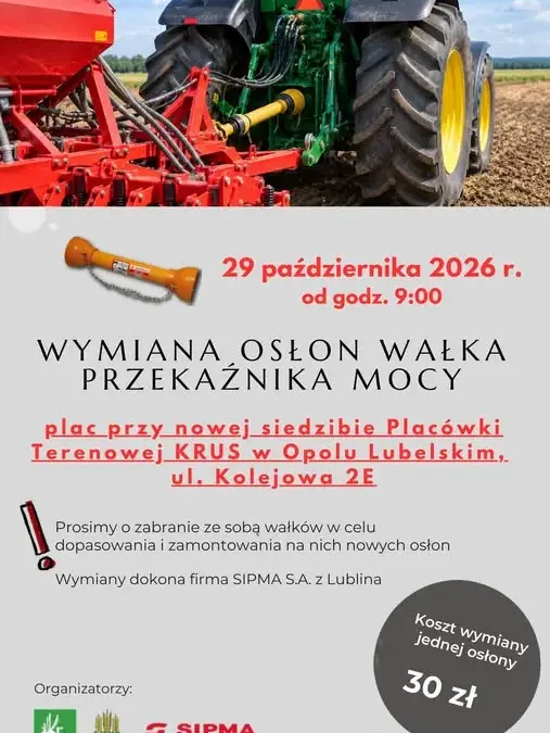 KRUS w Opolu Lubelskim: wymiana osłon wałka przekaźnika mocy za 30 zł