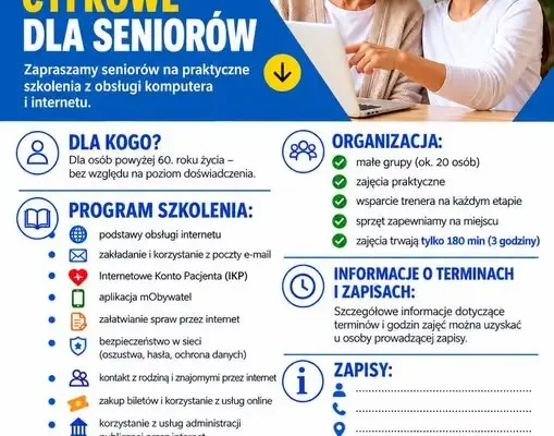 Bezpłatne warsztaty komputerowe dla seniorów w Chodlu – zostały ostatnie miejsca