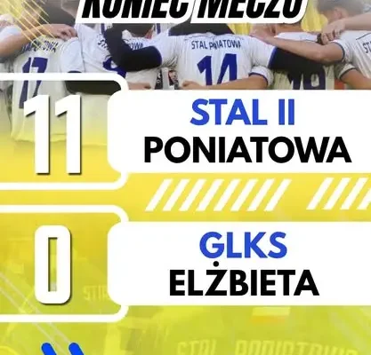 Stal Poniatowa rozgromiła GLKS Elżbieta 11:0 w klasie B